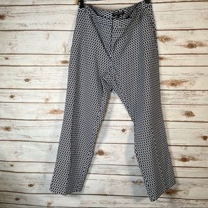 Plus | Women’s |Mario Serrani Diamond Patterned Black & White Trousers | Size 14